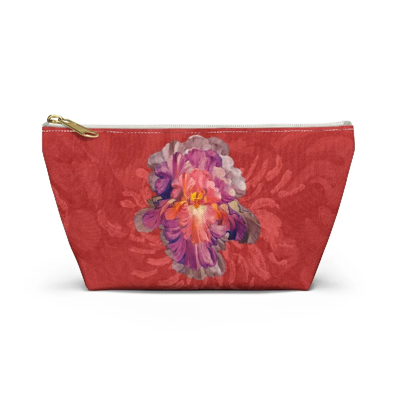 Perfect Pouch ""Iris on Red""