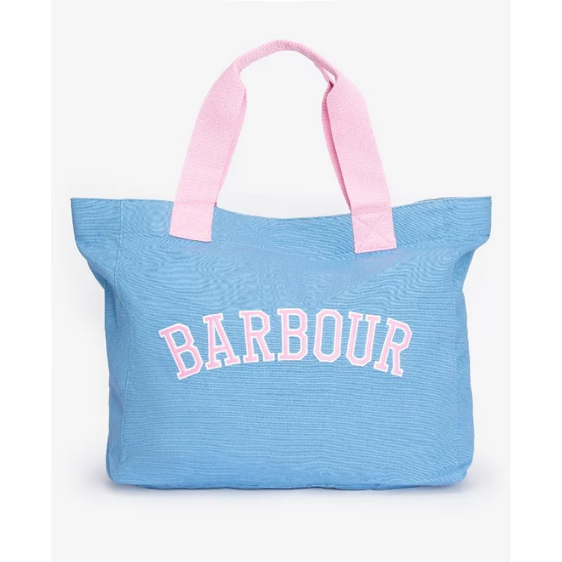 Barbour Logo Holiday Ladies Tote Bag - Chambray Blue