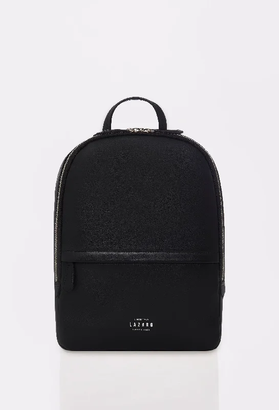 Black Leather Backpack Salerno