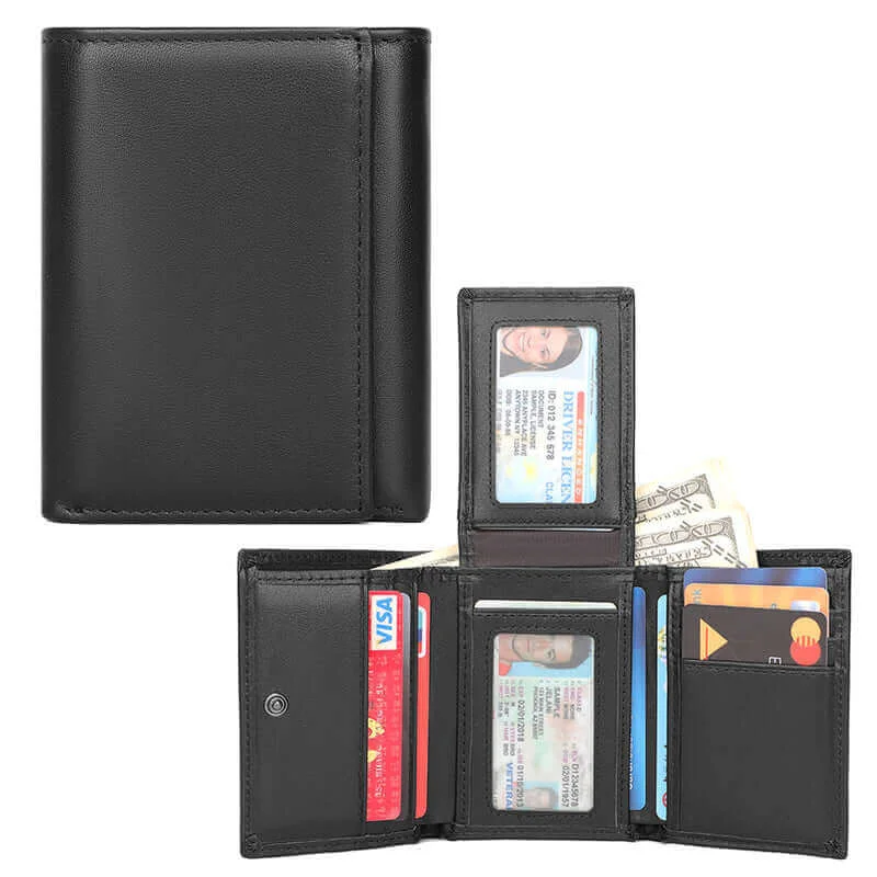 Black Leather RFID Wallet