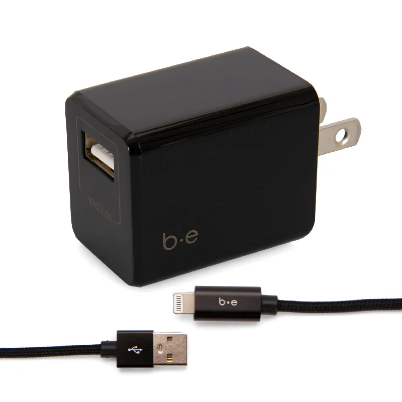 USB-A to Lightning Charge Cable and 2.4A Wall Charger