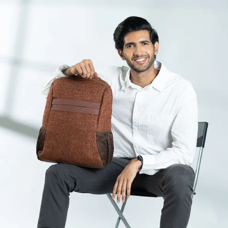 Brown Metal Classic Backpack