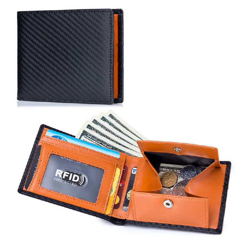 Carbon Fiber Leather RFID Wallet