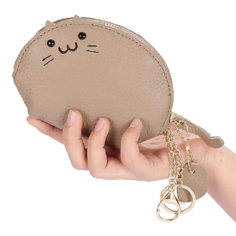 Small Cat Leather Coin Purse