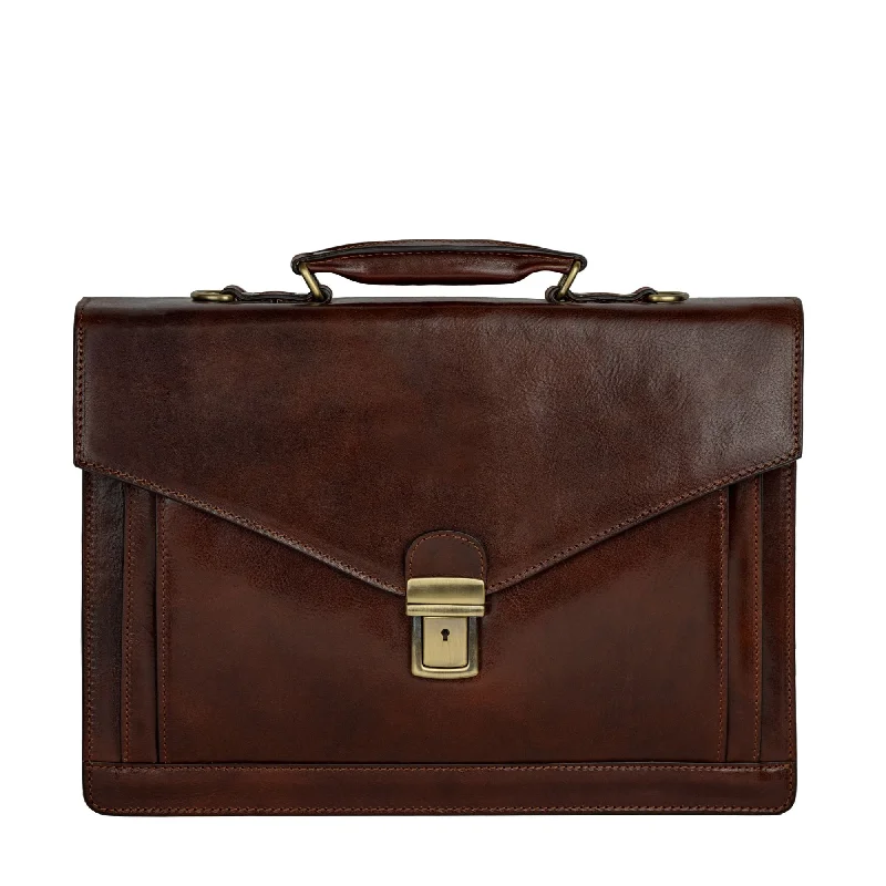 Classic Design Leather Briefcase - The Magus