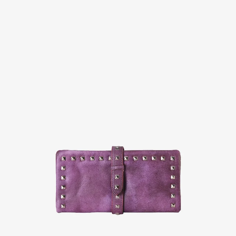 Leather Stylish Studded Card Holder Wallet