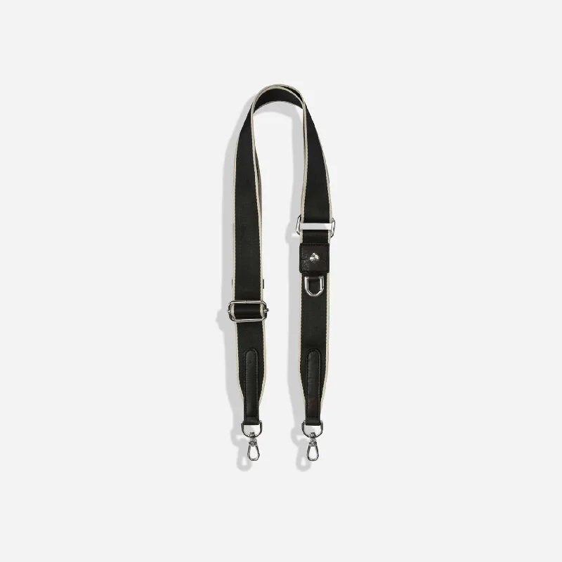 Geneva Shoulder Strap, Black Stone (Nickel Fitting)