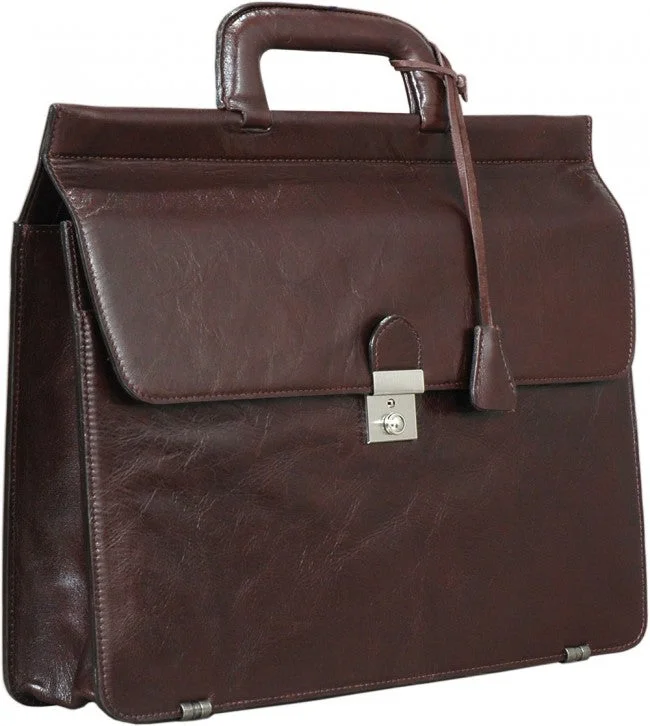 HIDEONLINE MODERN STYLED EXECUTIVE LEATHER BROWN BRIEFCASE