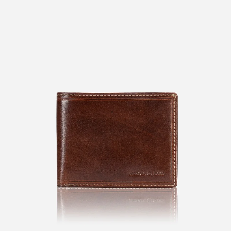 Oxford Bi-fold card holder, Coffee