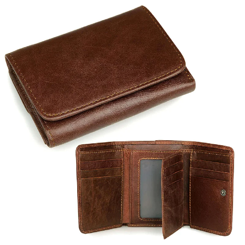 Leather RFID Wallet with Coin Pocket