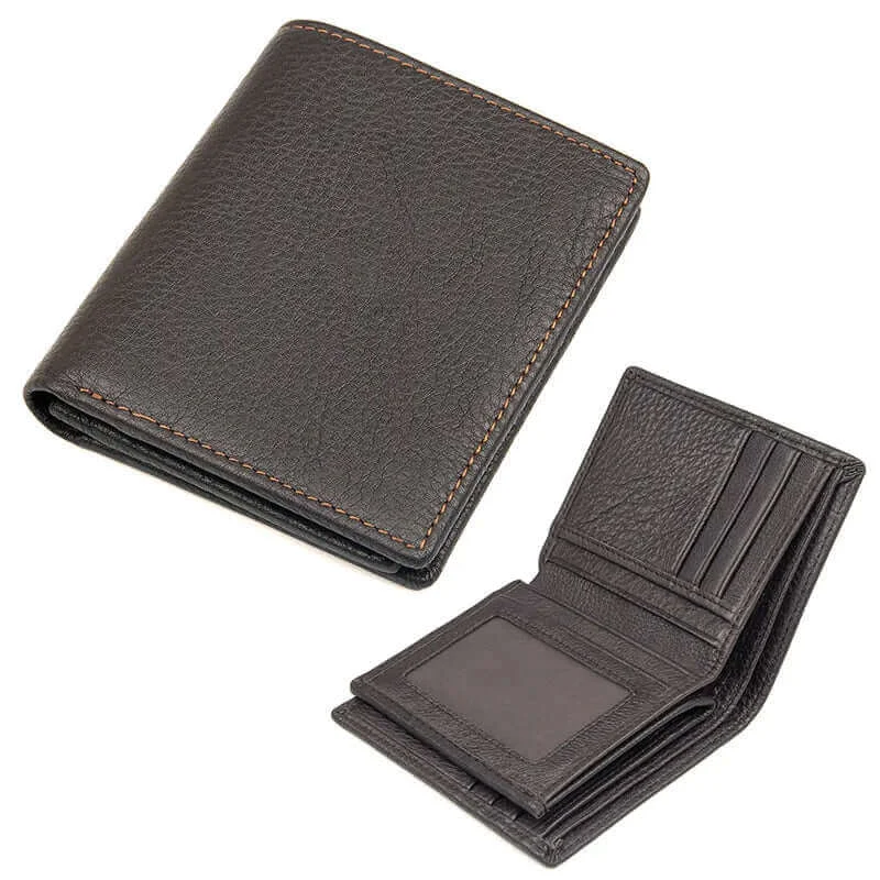 Leather Solid Color Vertical Wallet