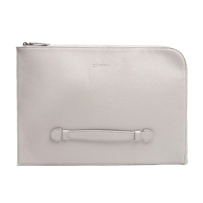 LIGHT GREY LEATHER PORTFOLIO