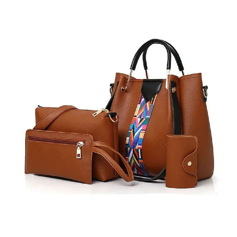 Royal Brown 4 Pieces Handbag