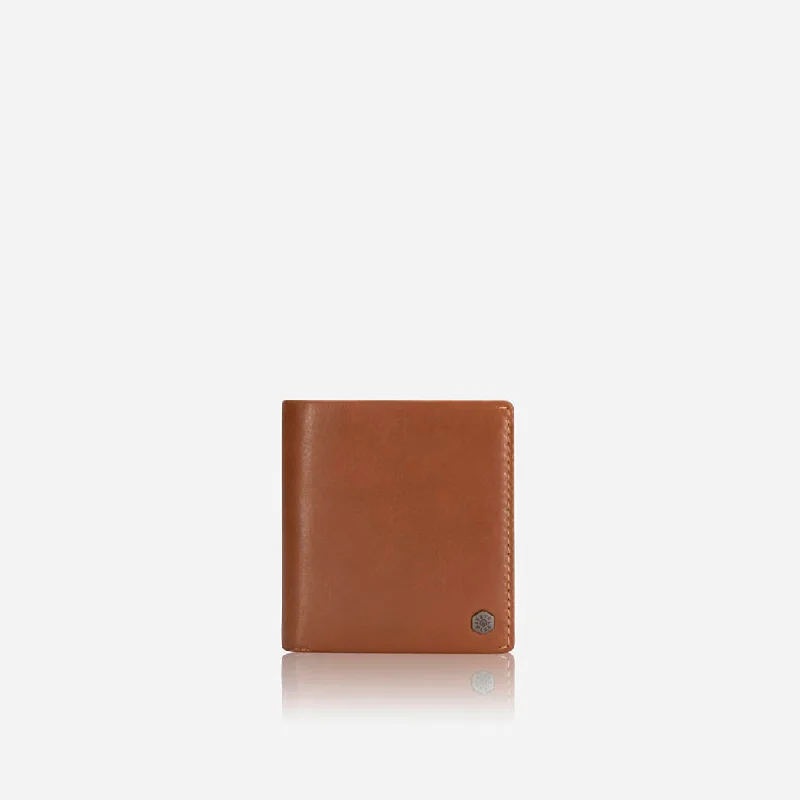 Slim Bifold Card Holder With Coin, Tan