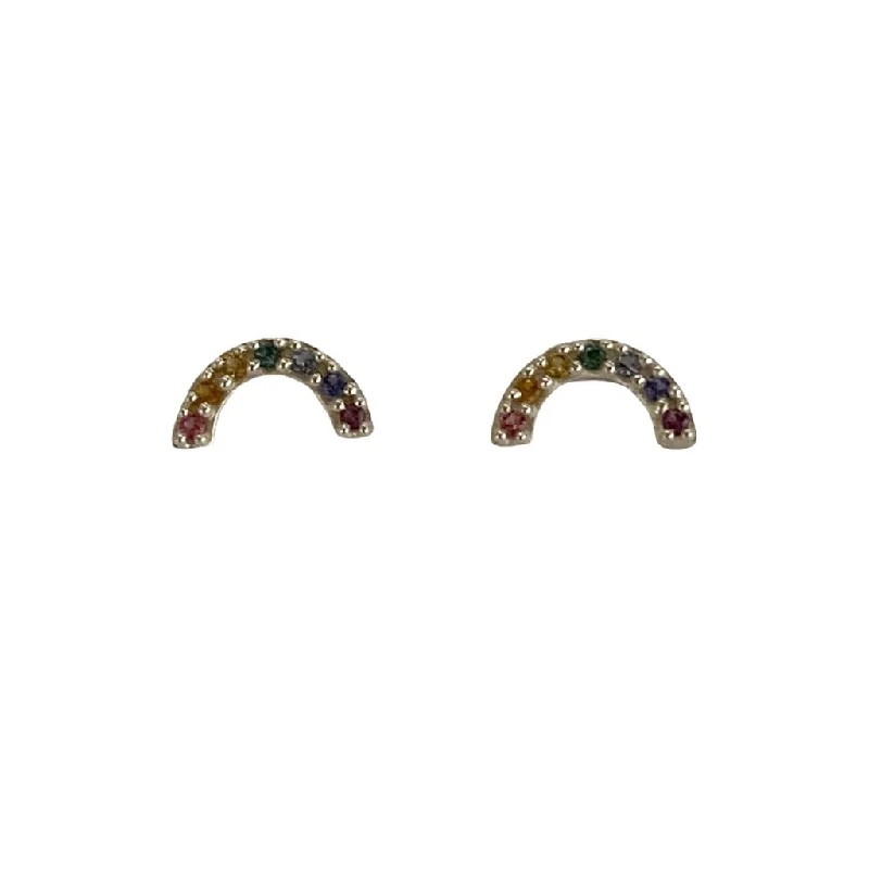 Tiny Charm Post Earrings-Rainbow