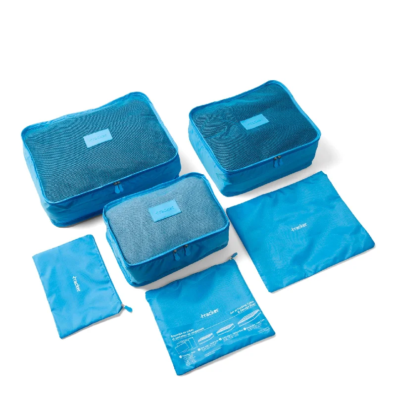 Blue 3 Packing Cubes and 3 Storage Bags