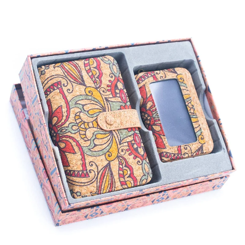 Natural Cork Material Gift Box Wallet for Women, 2-Piece Med HY-037