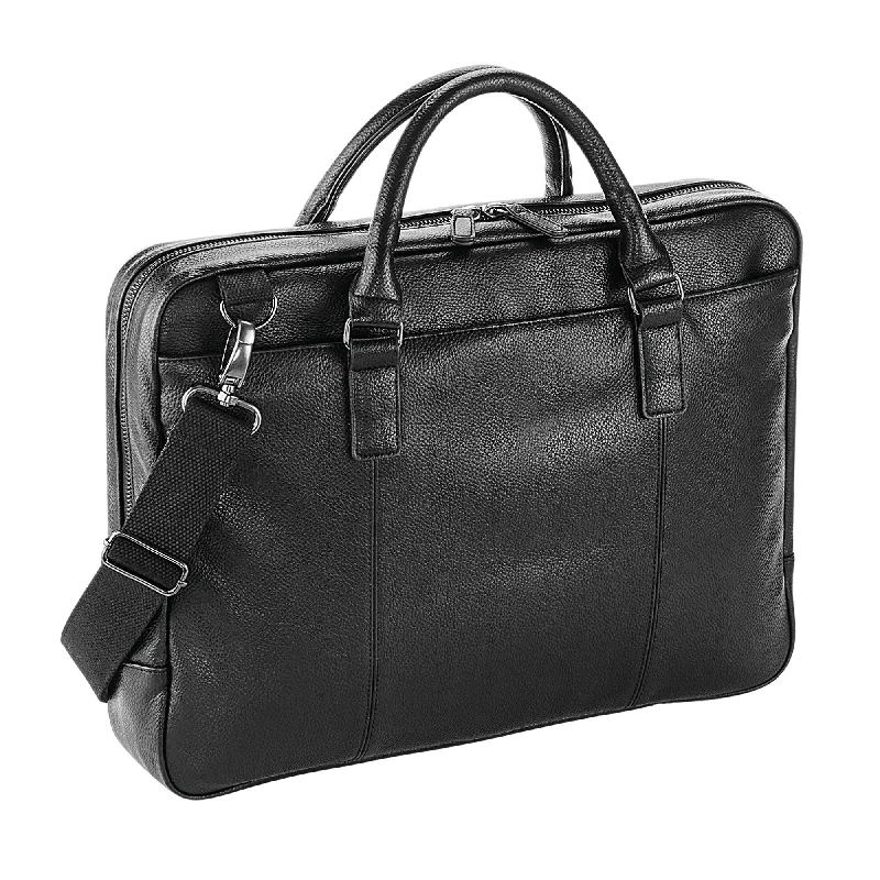 Quadra Slimline Leather-Look PU Laptop Bag